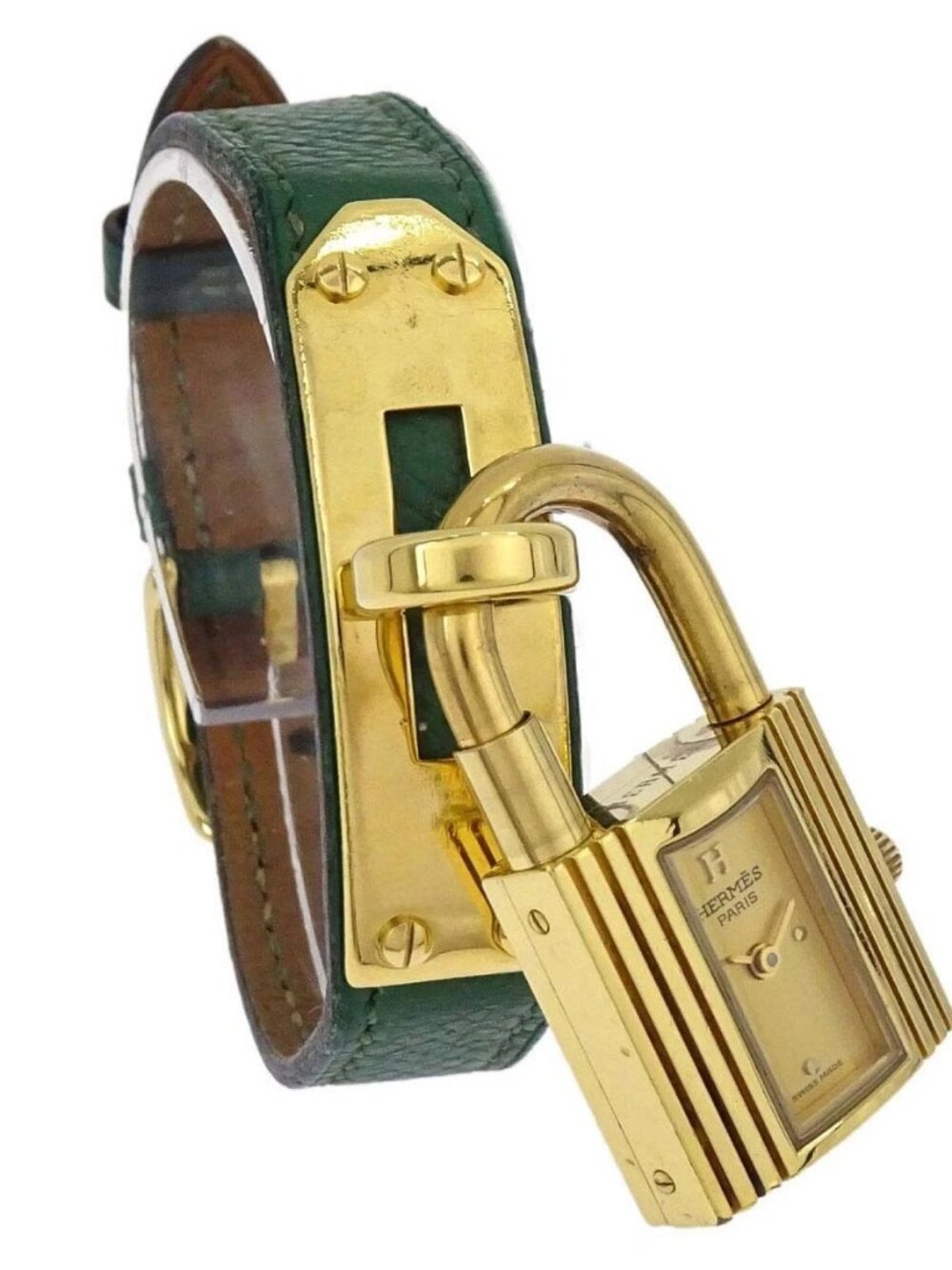 Hermes Kelly Watch Quartz Watch Green Courchevel #M ◯Y 168352